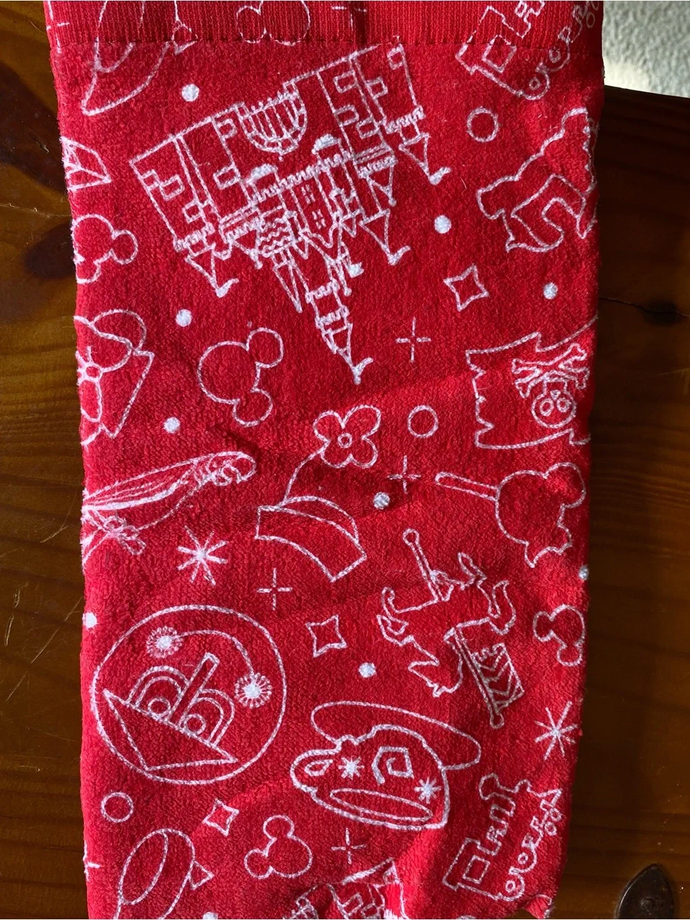 *NWT* Disney White Waffle Kitchen Towel with Red, Black & Yellow Accents